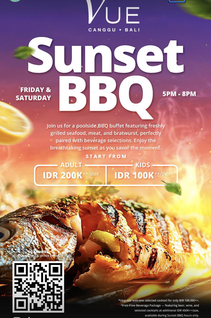 Sunset BBQ buffet at Vue Canggu