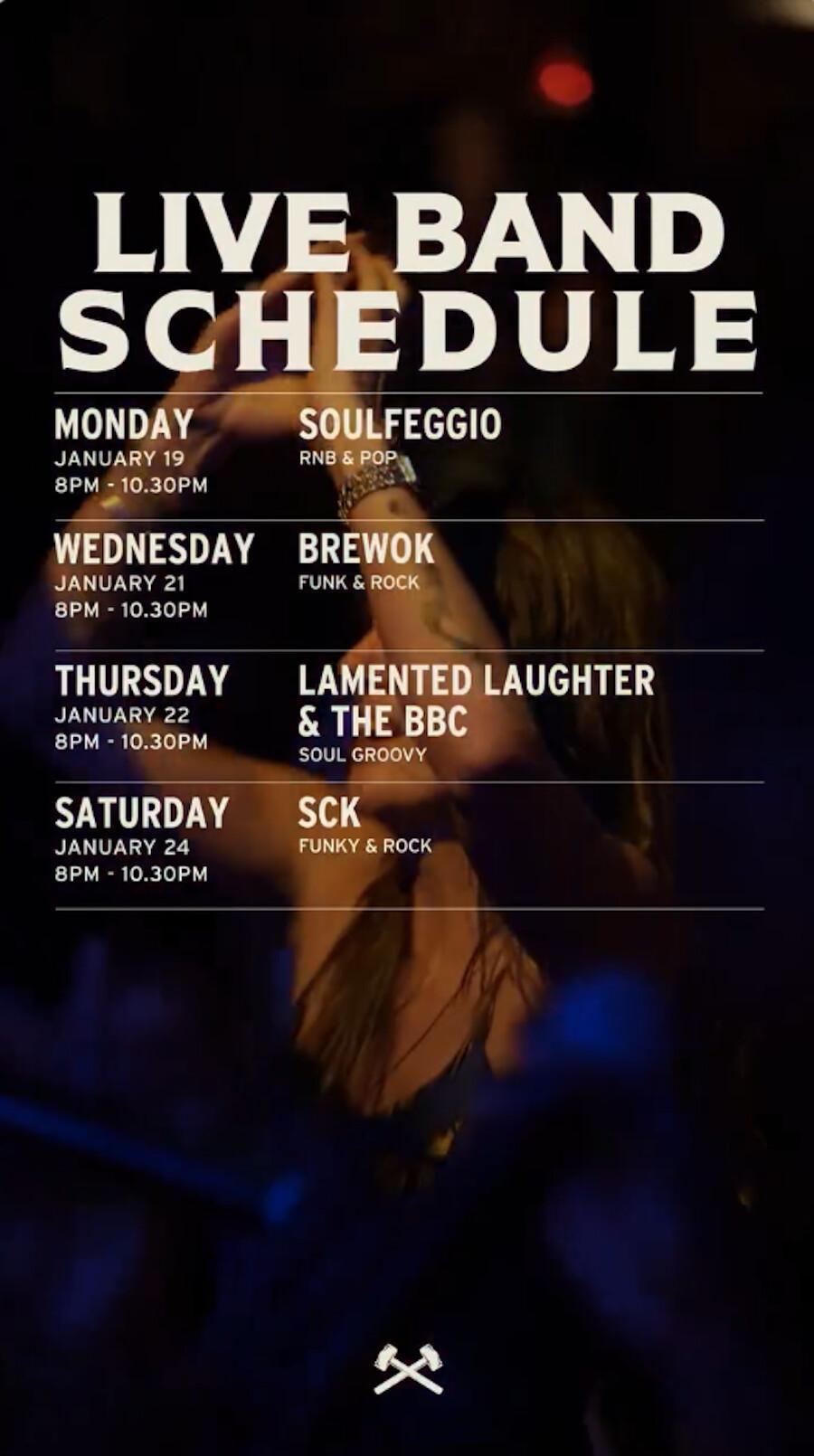 Live Band Schedule at The Iron Fairies Bali