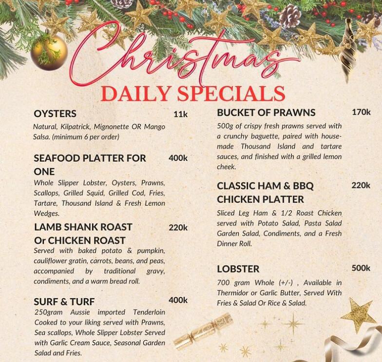 Christmas Dinner at Pavilion Surf Club