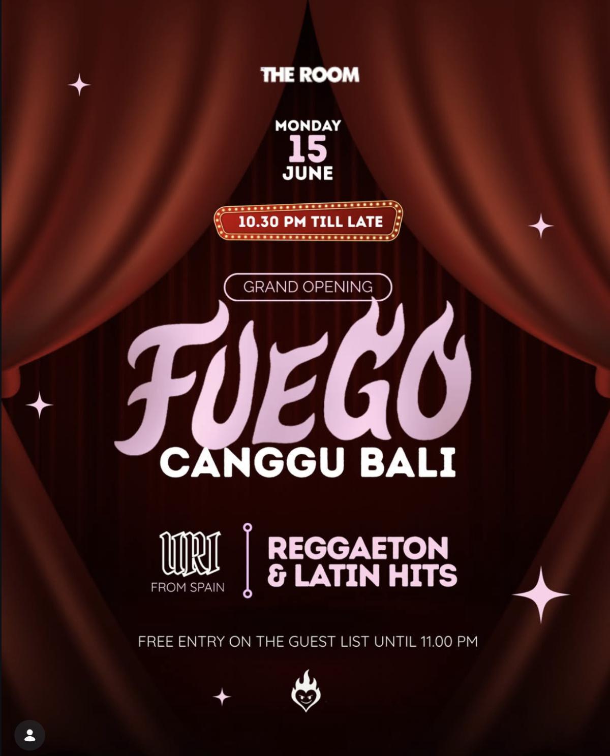 Fuego at The Room Bali Fuego at The Room Bali