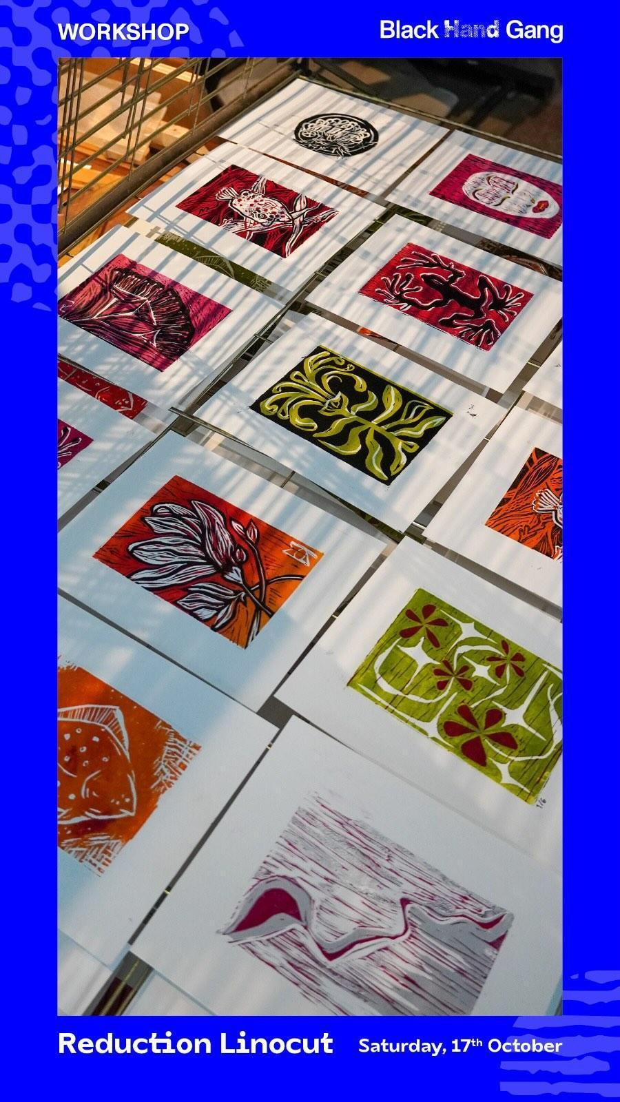 Reduction Linocut Workshop at Black Hand Gang ID Reduction Linocut Workshop at Black Hand Gang ID