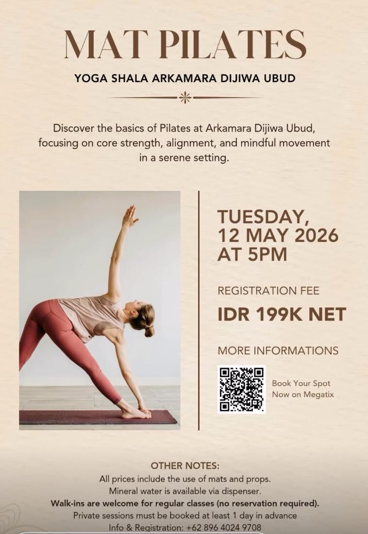 Mat Pilates class Ubud at Arkamara Dijiwa