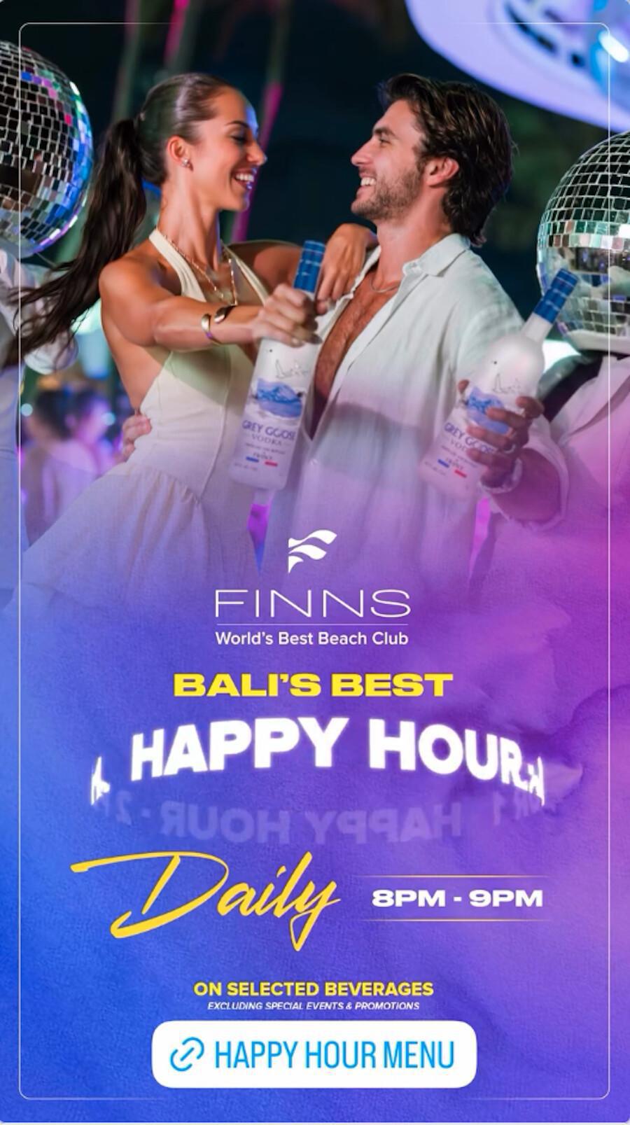 Happy Hour at FINNS Beach Club Daily 8-9pm