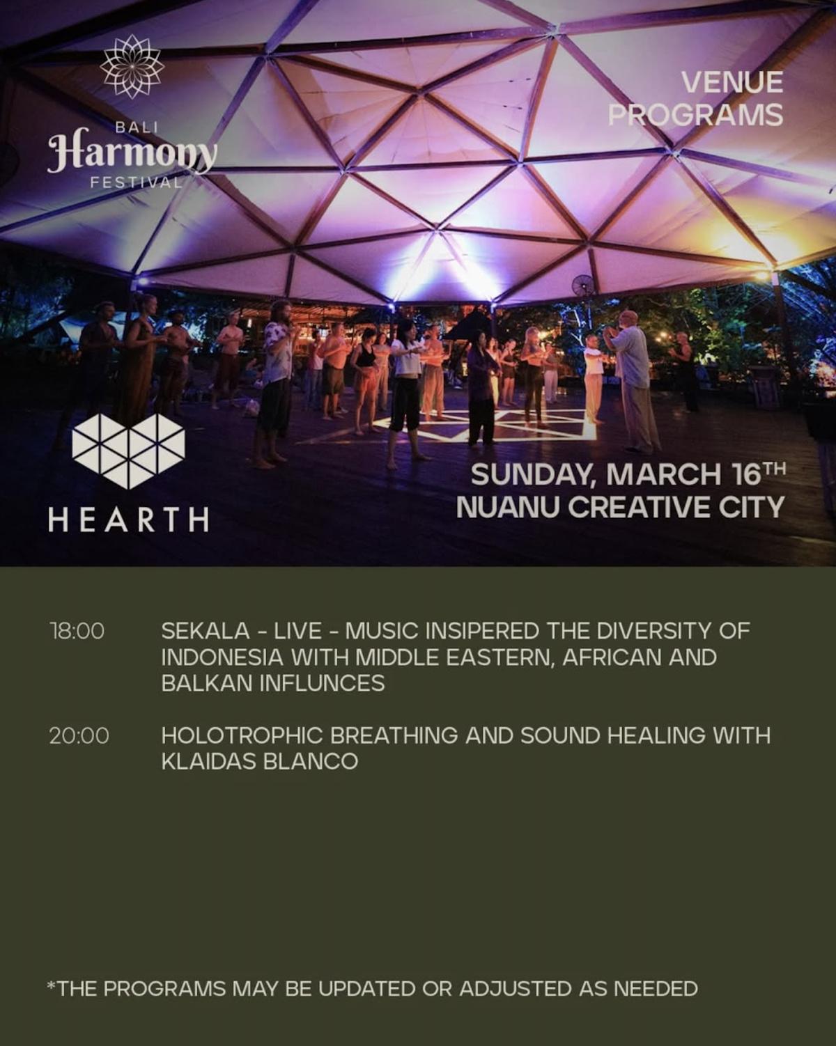 Bali Harmony Festival at Hearth Nuanu  Bali Harmony Festival at Hearth Nuanu