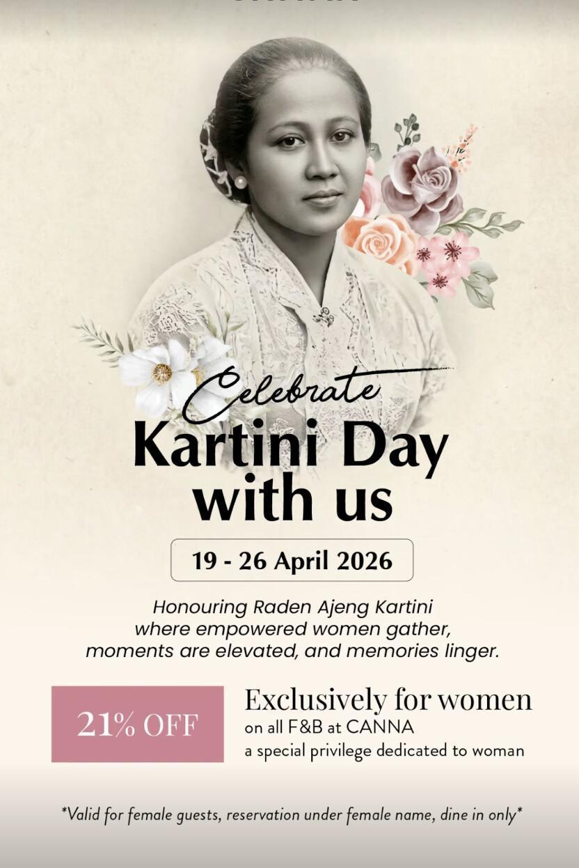 Kartini Day Bali women dining offer at Canna Bali
