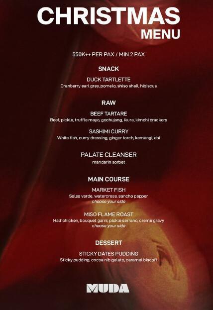 Christmas Dinner at Muda by Suka