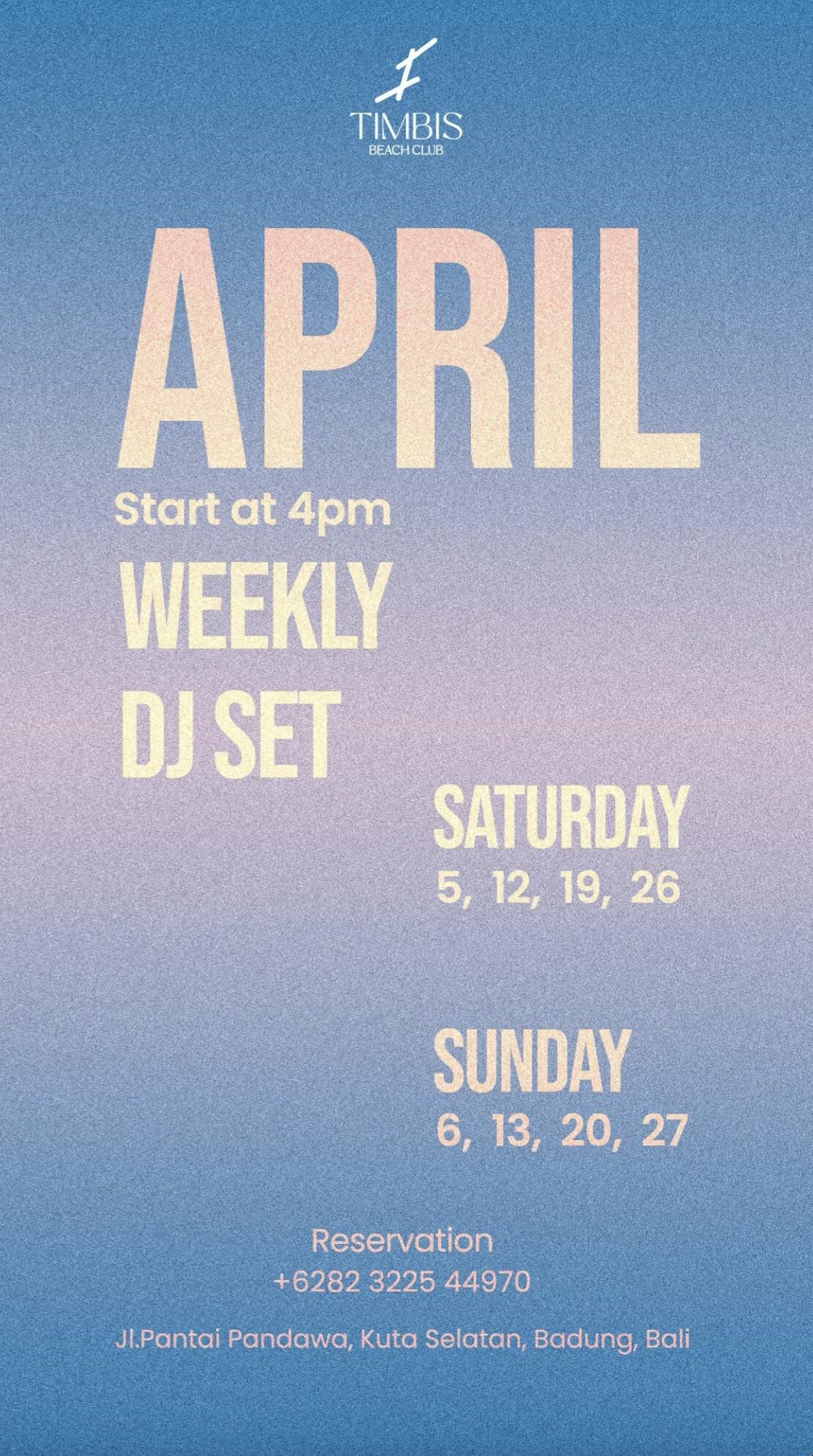 Weekly DJ Set at Timbis Beach Club