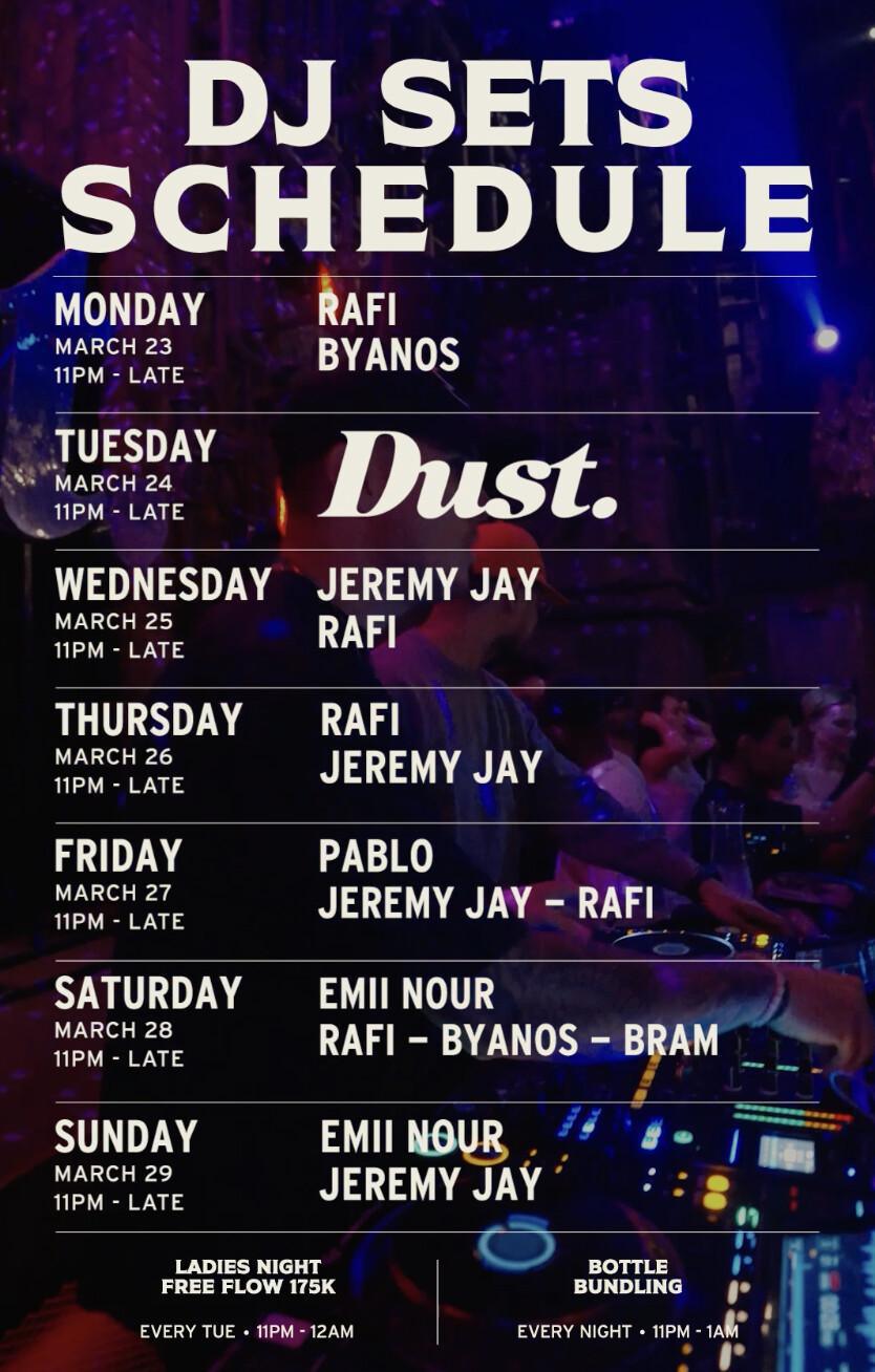 DJ Sets Schedule at The Iron Fairies Bali