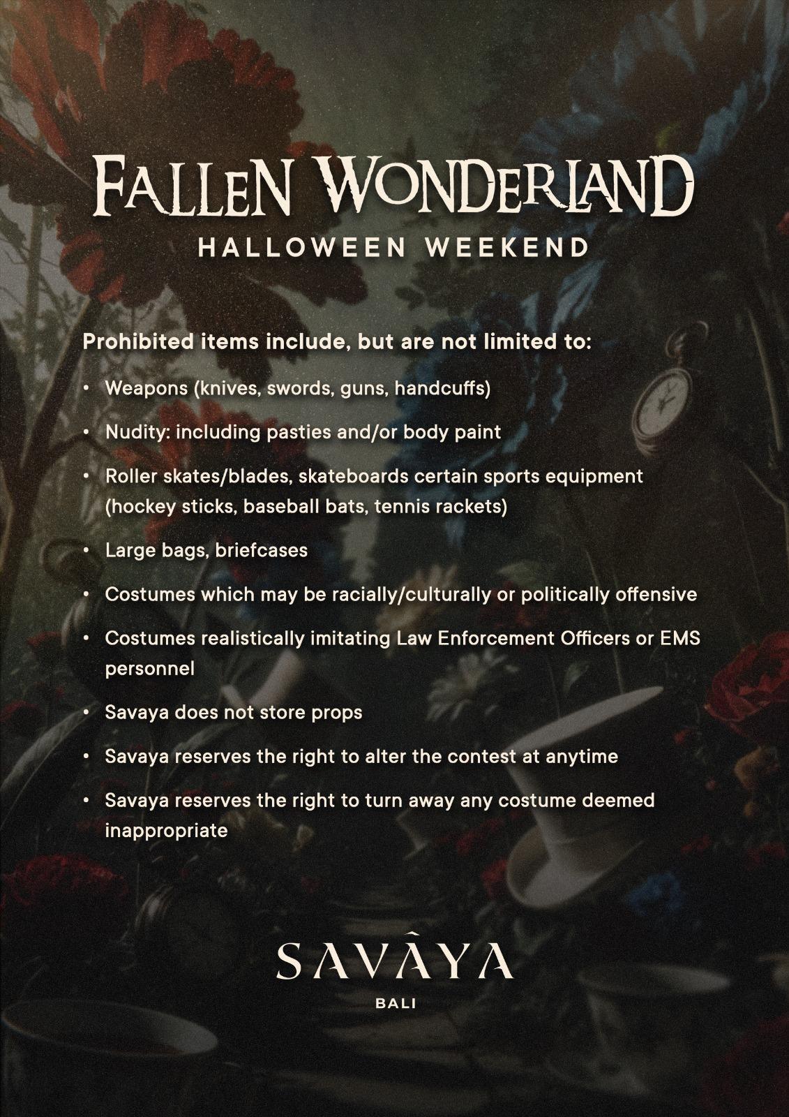 Fallen Wonderland Halloween Weekend at Savaya Bali