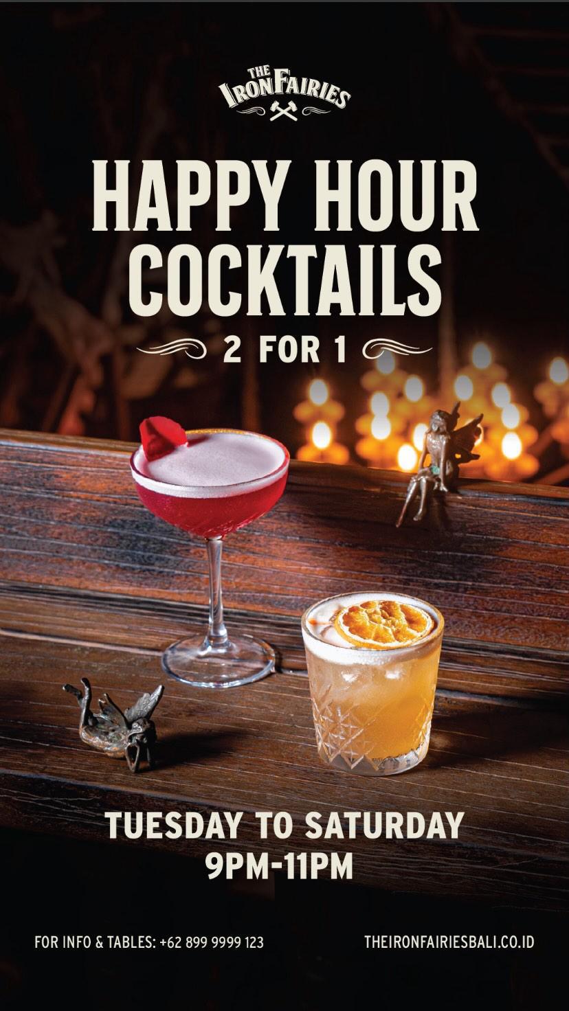 Happy Hour at The Iron Fairies Bali, Tues-Sat 9pm-11am