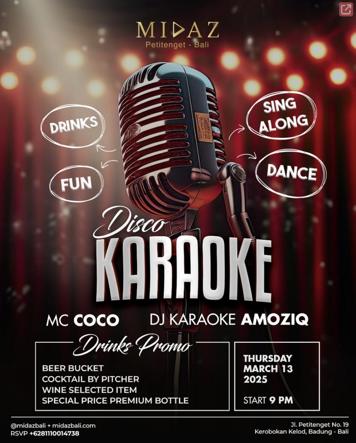 Karaoke at Midaz Bali