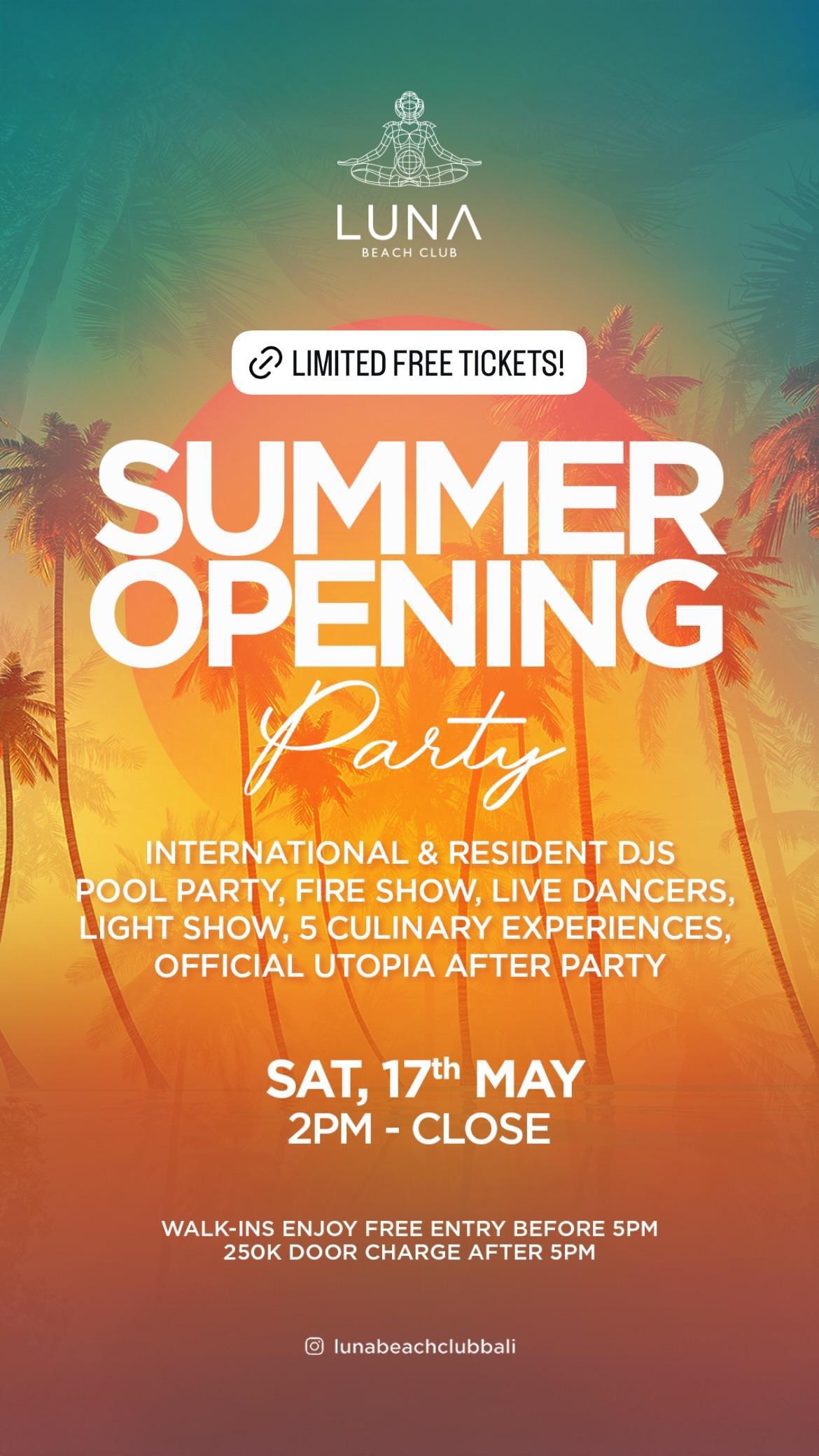 Summer Opening at Luna Beach Club