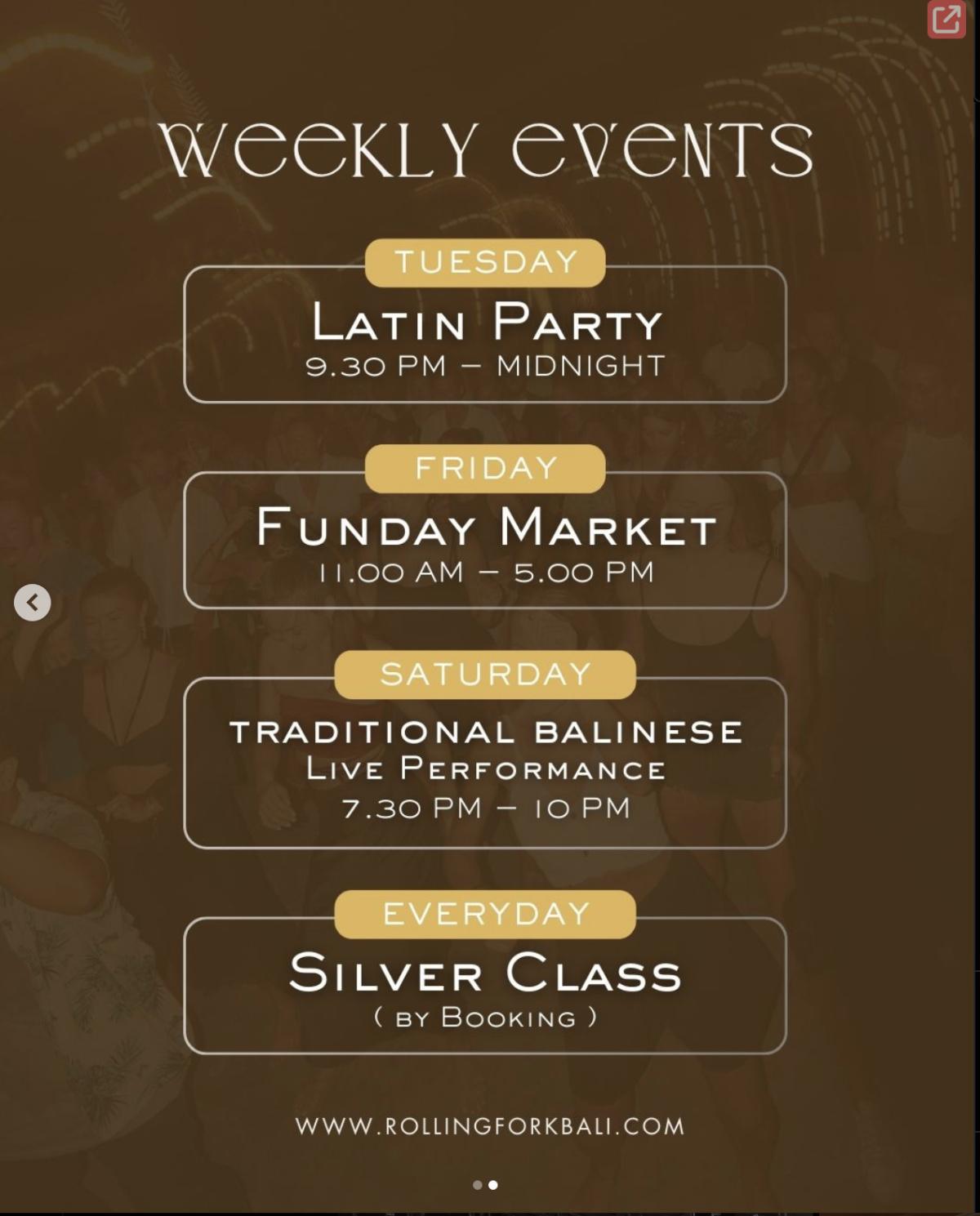 Weekly Event at Rolling Fork Bali