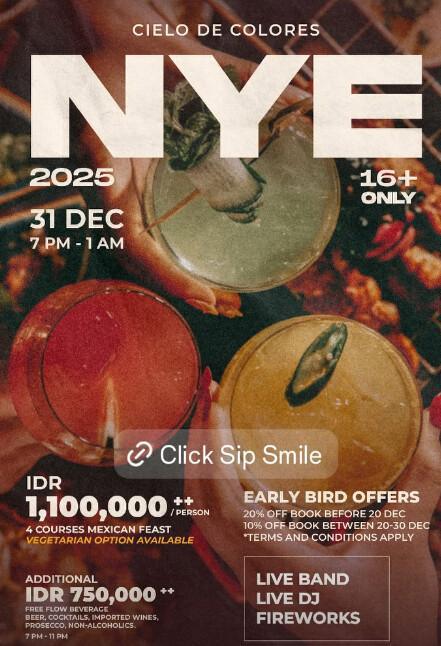 NYE at Adriana Bali Rooftop