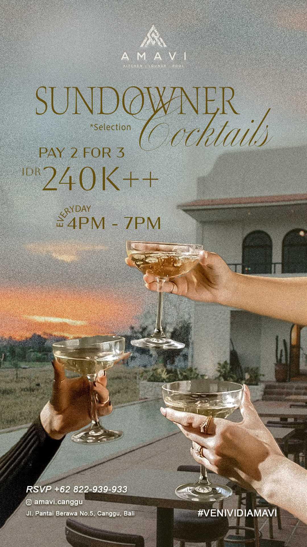 Sundowner Cocktails at Amavi