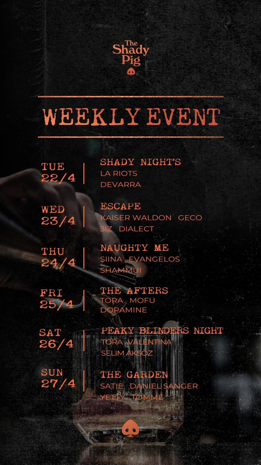 This week at The Shady Pig 