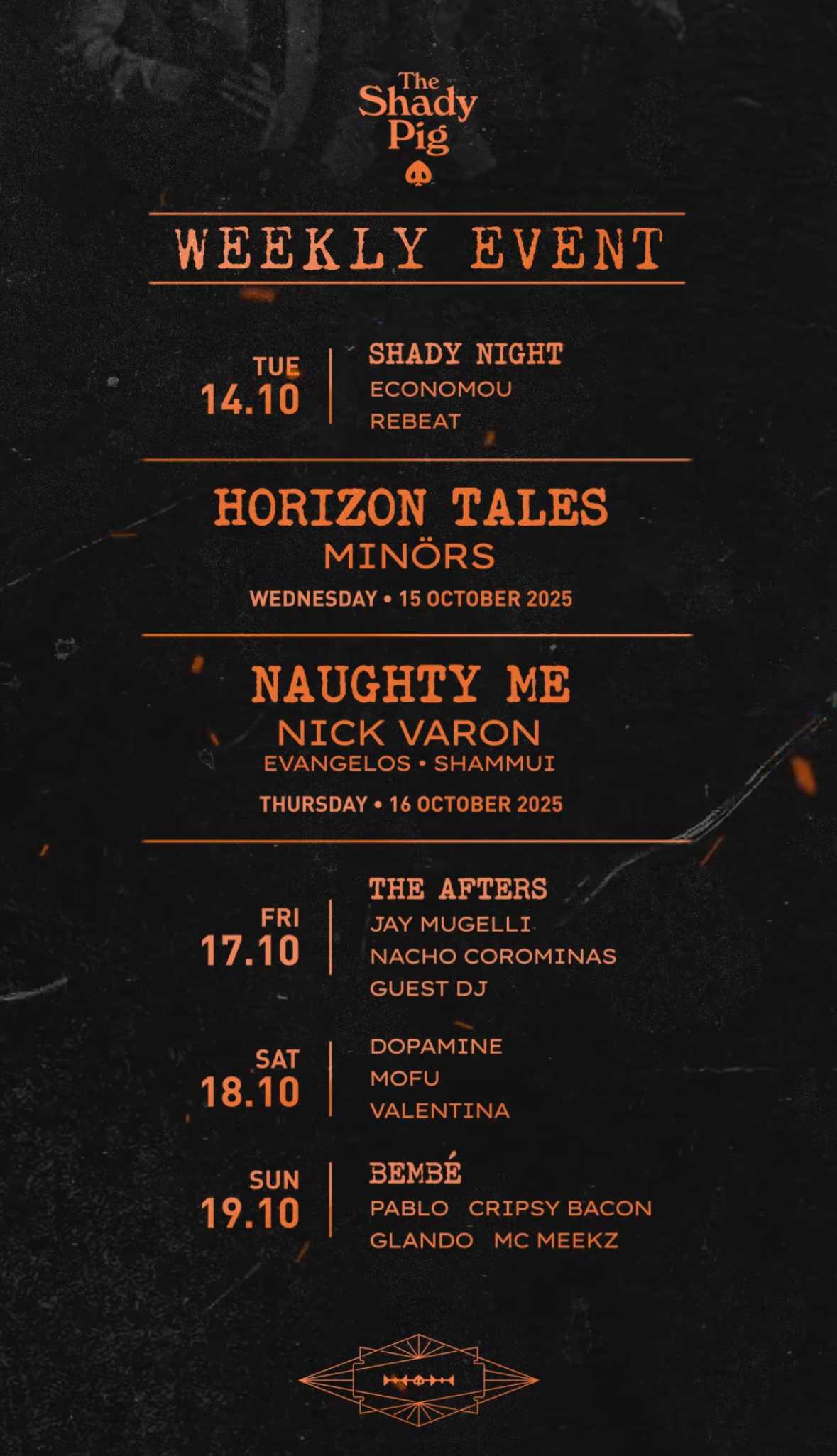 This week at The Shady Pig 