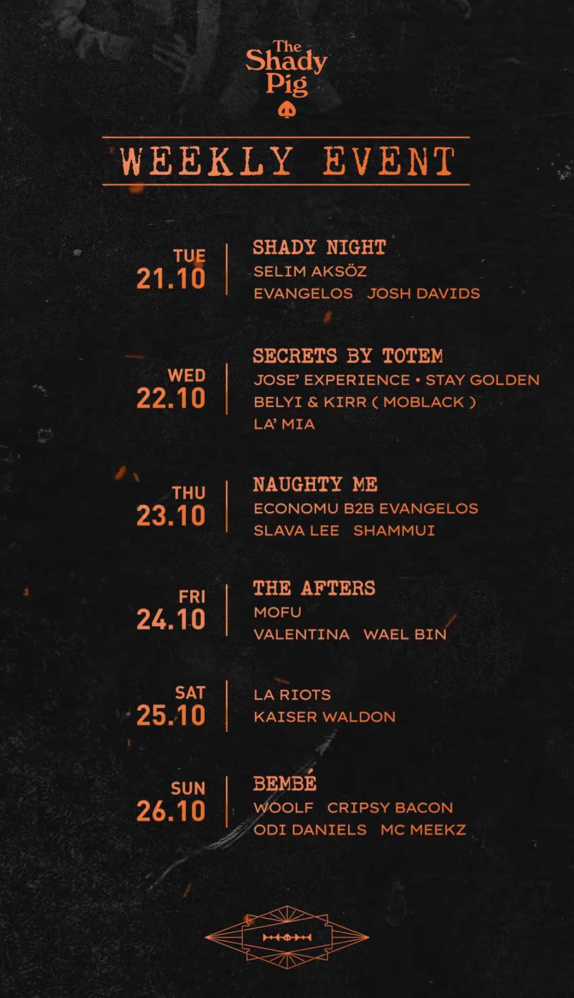 This week at The Shady Pig 