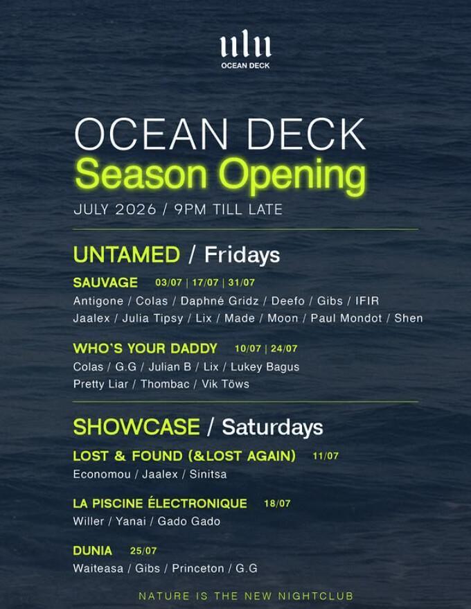 This Month OCEAN DECK at Ulu Cliffhouse