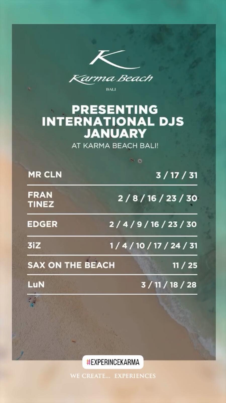 January DJ's at Karma Beach Club