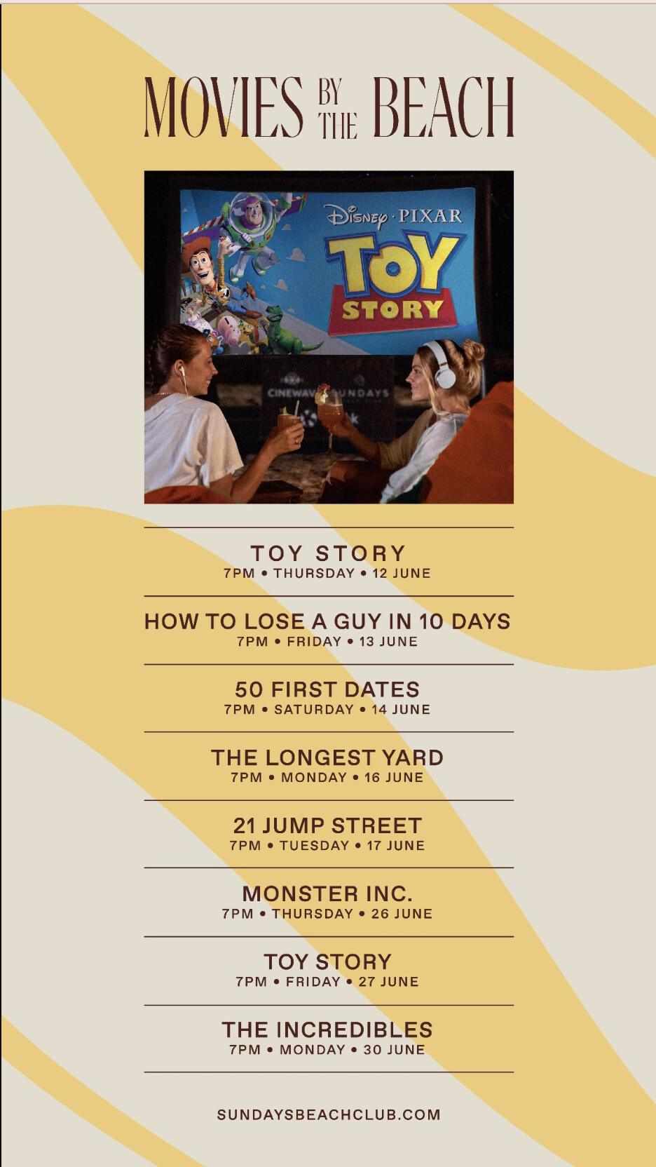 Movies by the Beach House at Sundays Beach Club