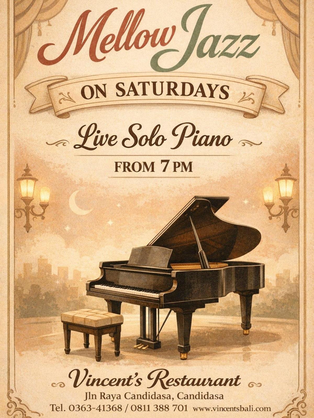 Mellow Jazz Live Solo Piano at Vincent's Restaurant Mellow Jazz Live Solo Piano at Vincent's Restaurant