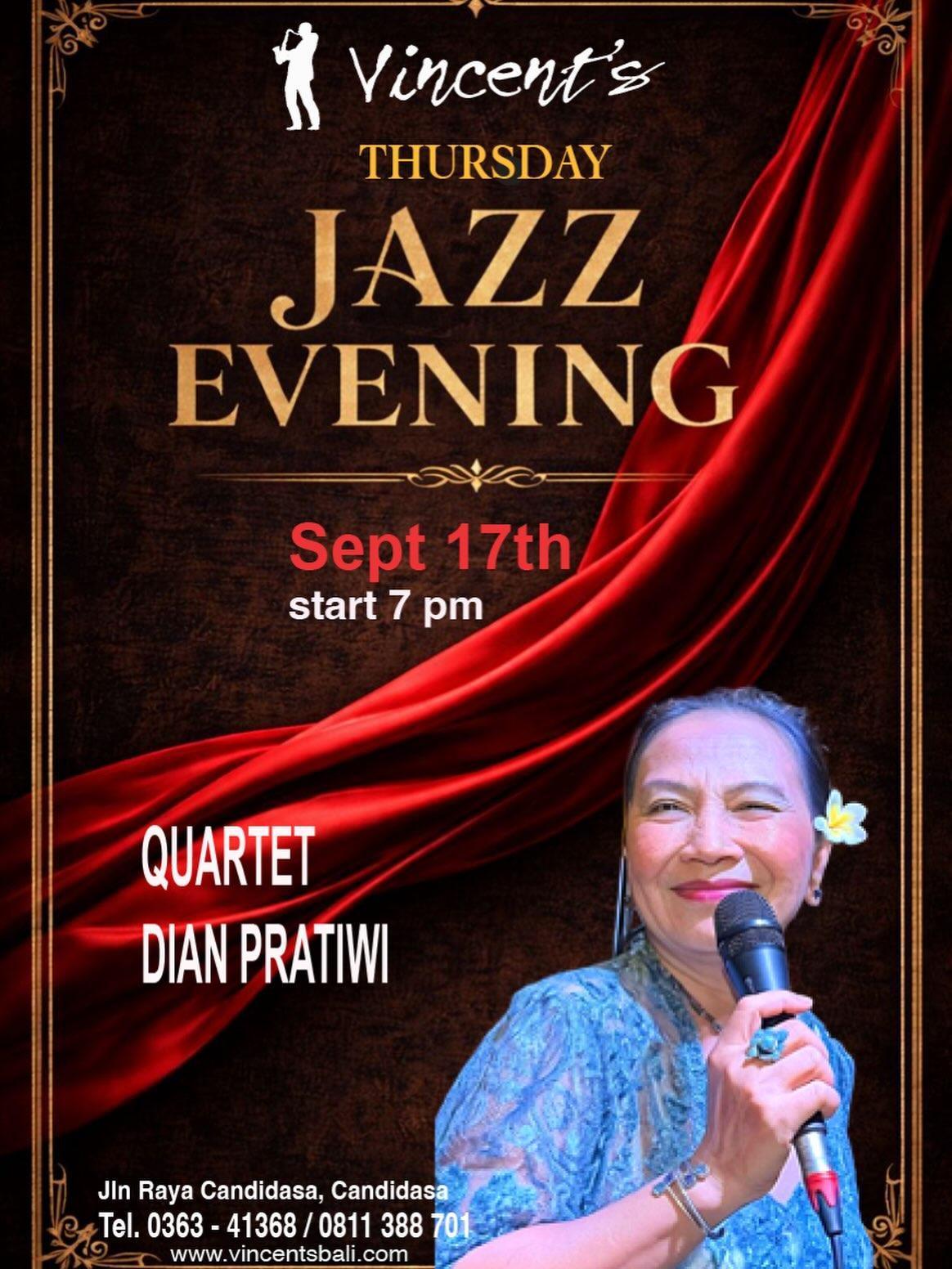Live Jazz with Quartet Dian Pratiwi at Vincent's Restaurant Live Jazz with Quartet Dian Pratiwi at Vincent's Restaurant
