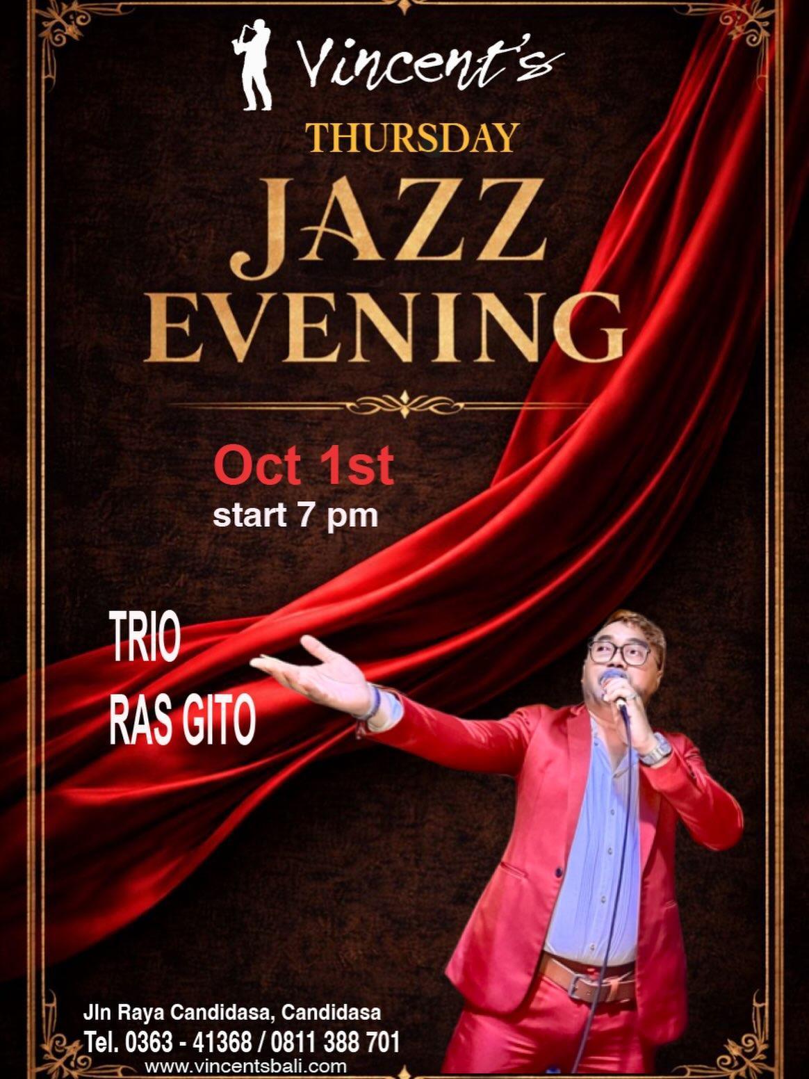 Live Jazz with Trio Ras Gito at Vincent's Restaurant Live Jazz with Trio Ras Gito at Vincent's Restaurant
