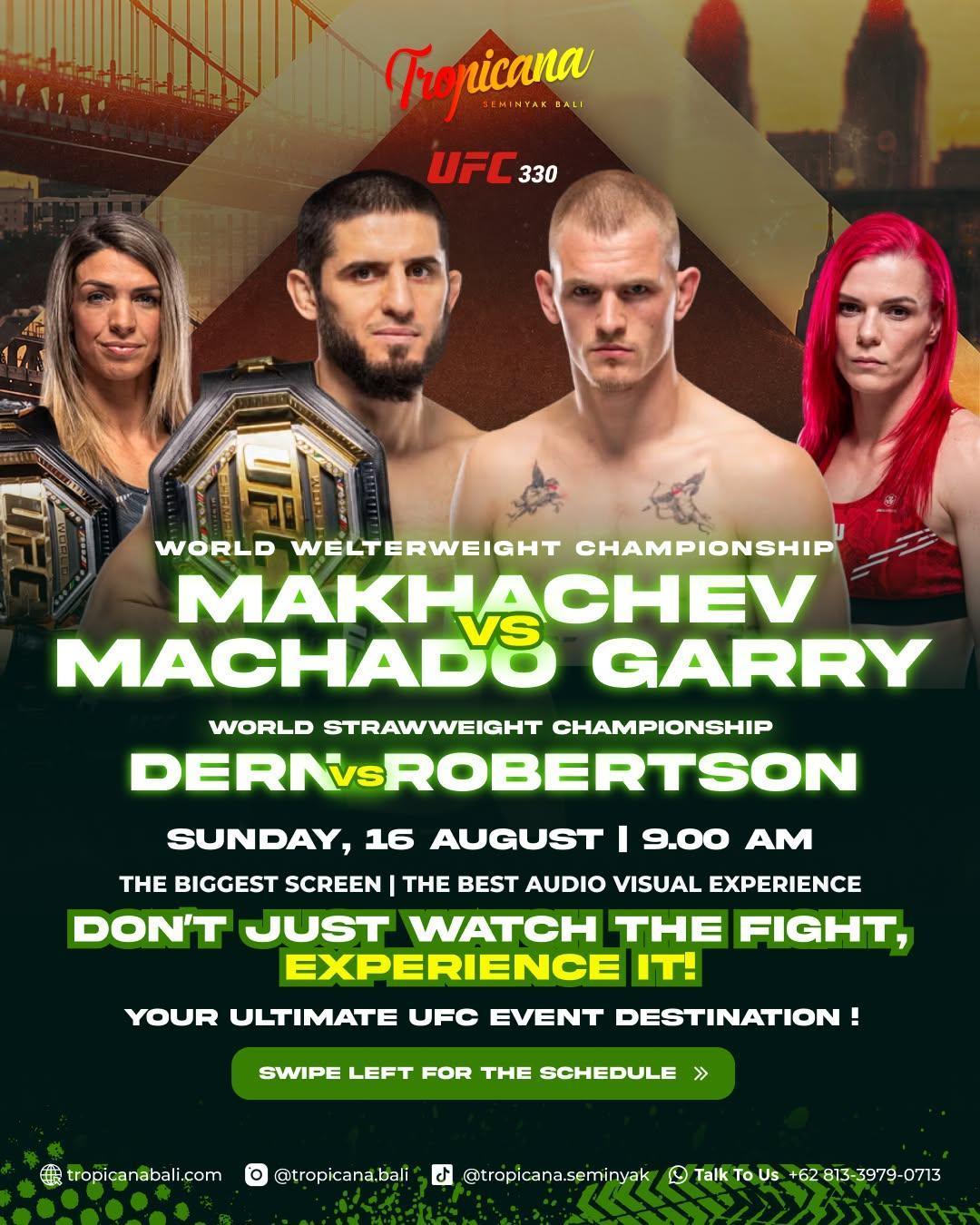 UFC 330: Makhachev vs. Machado Garry at Tropicana Bali UFC 330: Makhachev vs. Machado Garry at Tropicana Bali