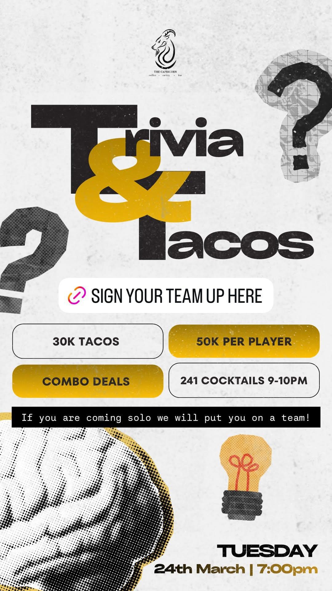 Trivia & Tacos at The Capricorn Bali