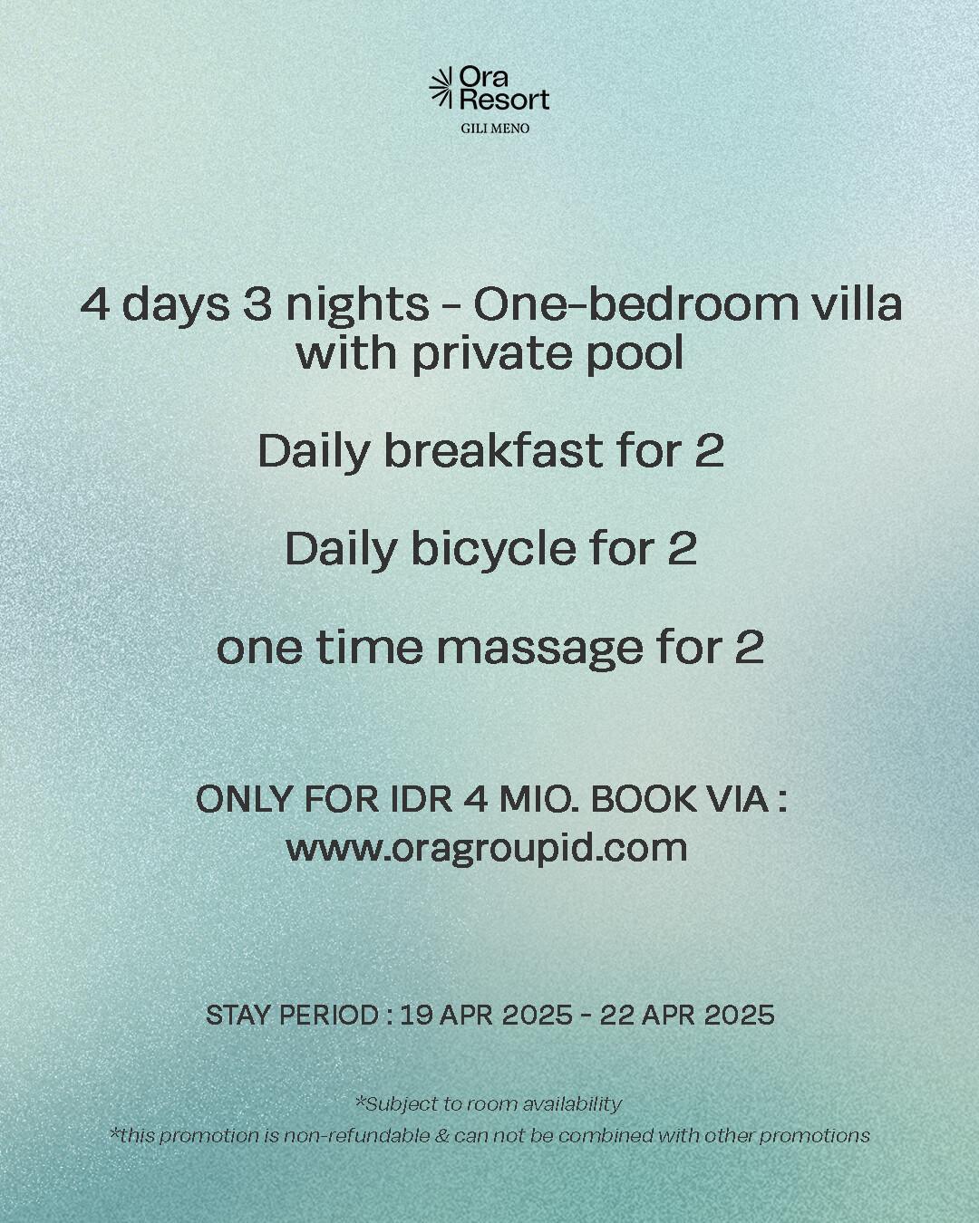 Easter at Ora Resort Gili Meno Easter at Ora Resort Gili Meno