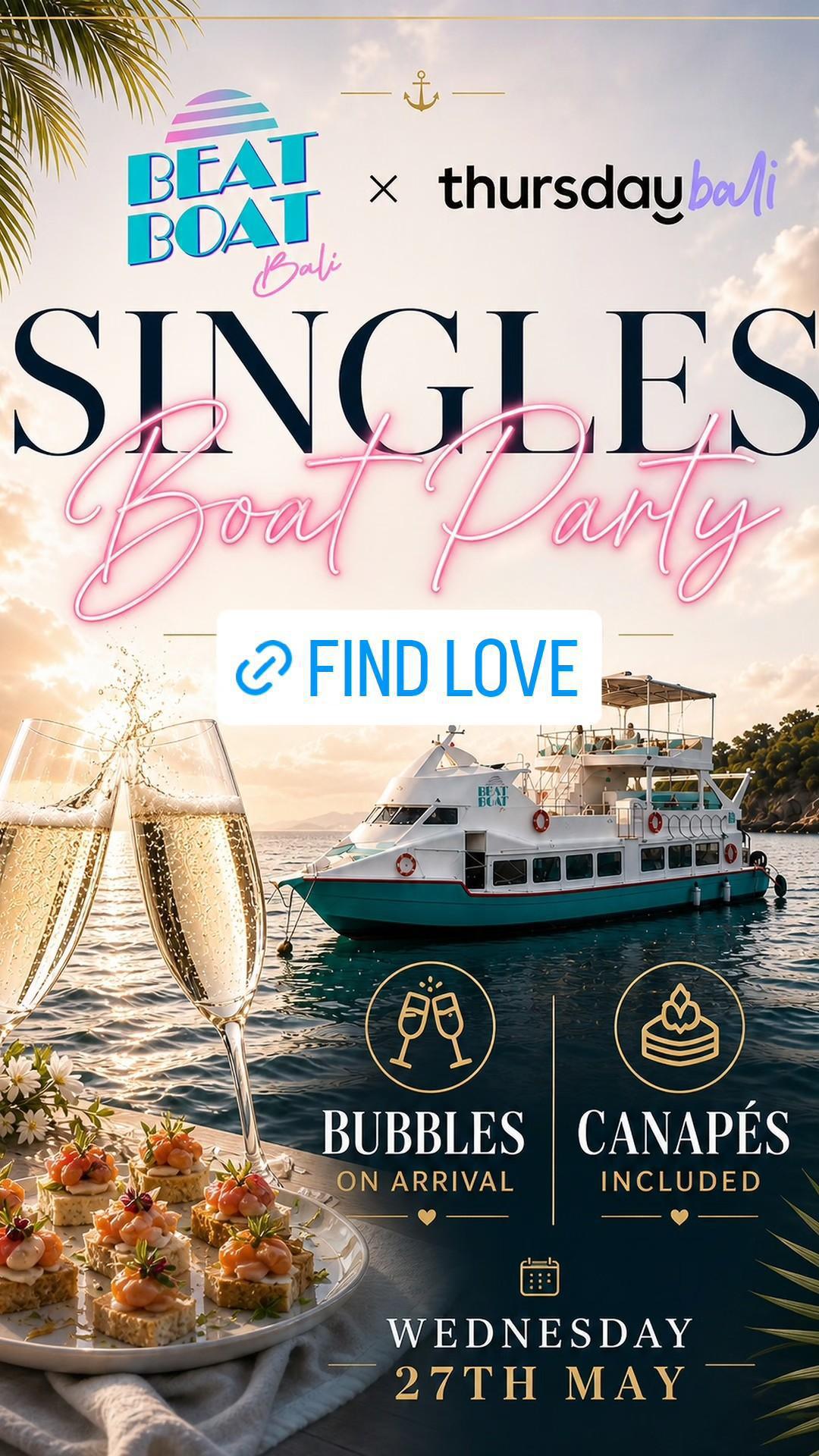 Singles party Bali boat event