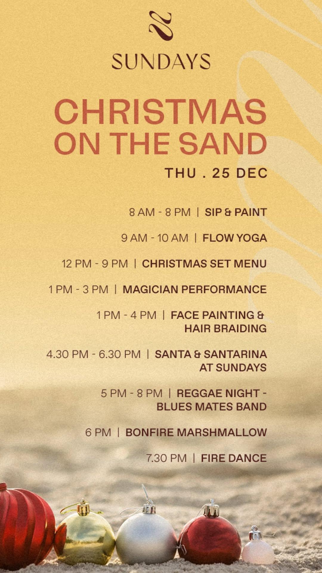 Christmas on the Sand at Sundays Beach Club