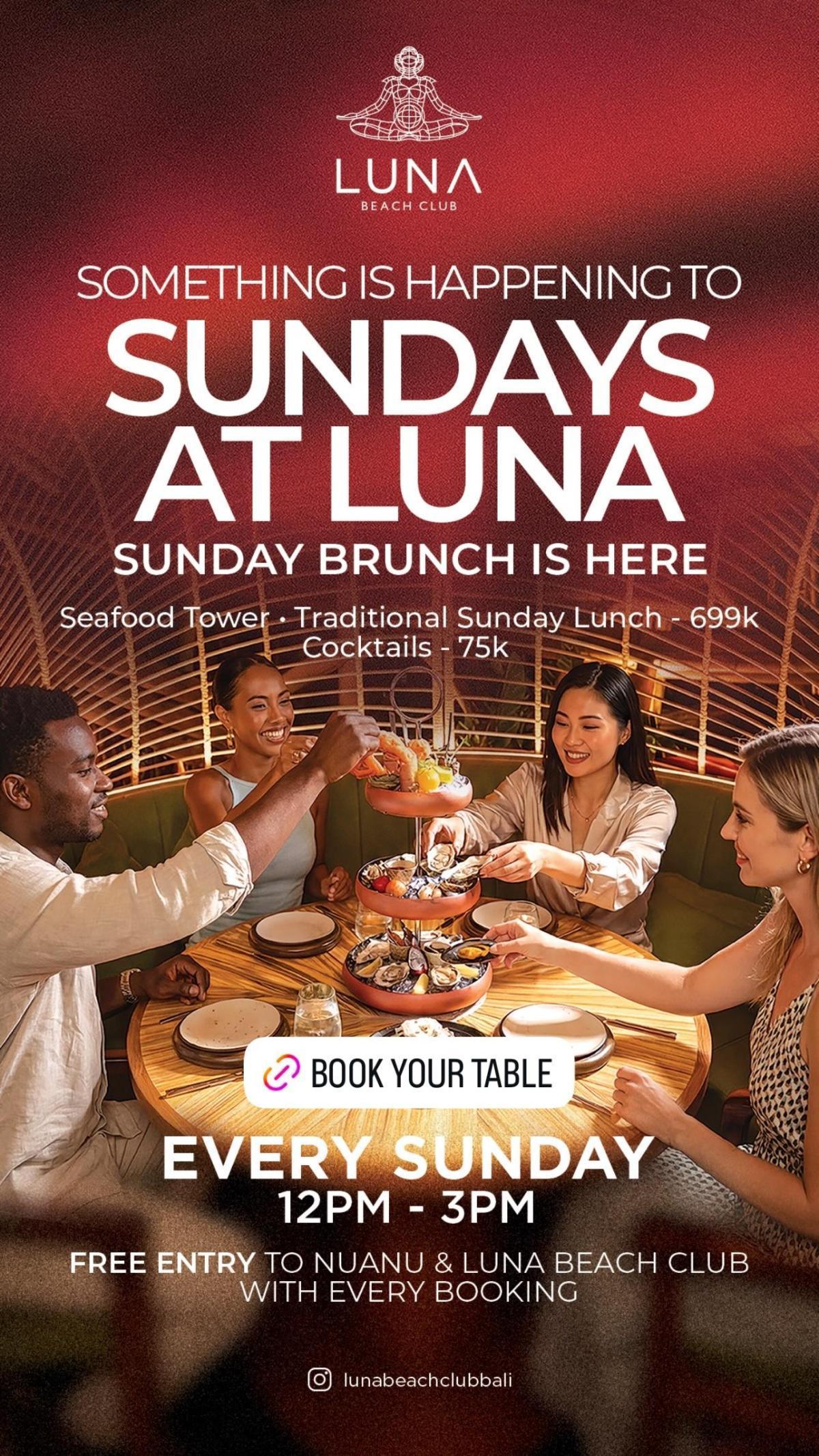 Sunday Brunch at Luna Beach Club Sunday Brunch at Luna Beach Club