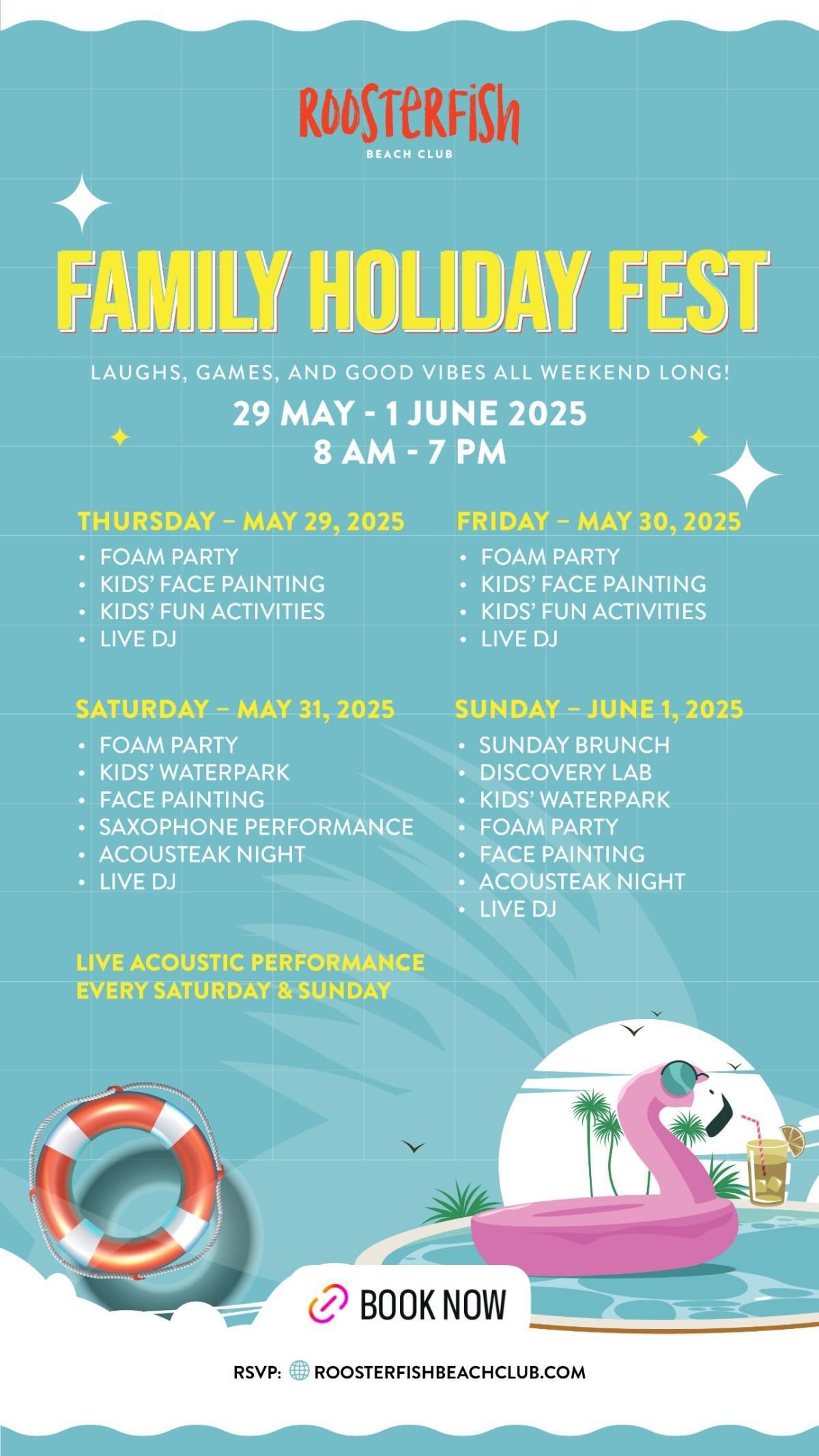 Family holiday fest at Roosterfish Beach Club