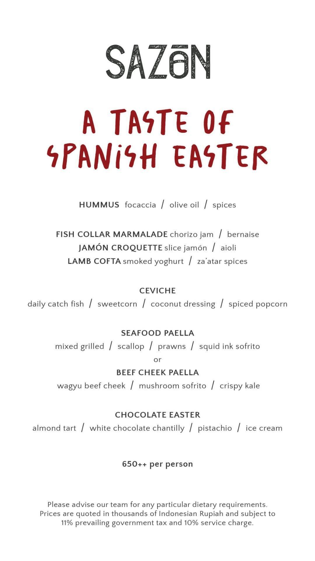 A Taste of Spanish Easter at Sazón Bali