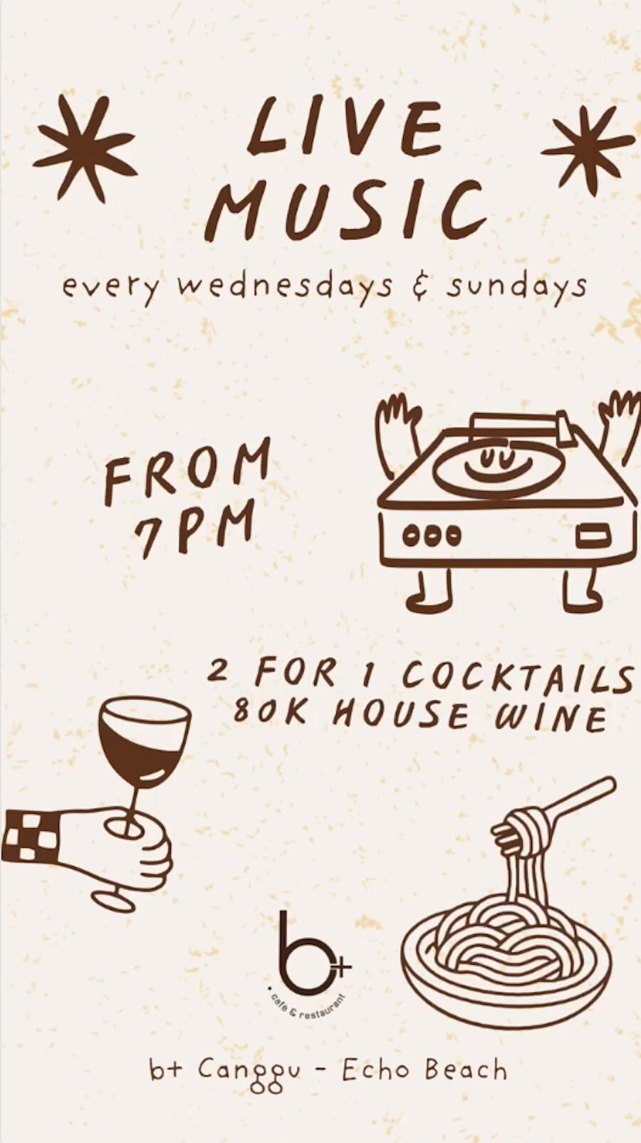 Live Music at b+ Café & Restaurant Canggu