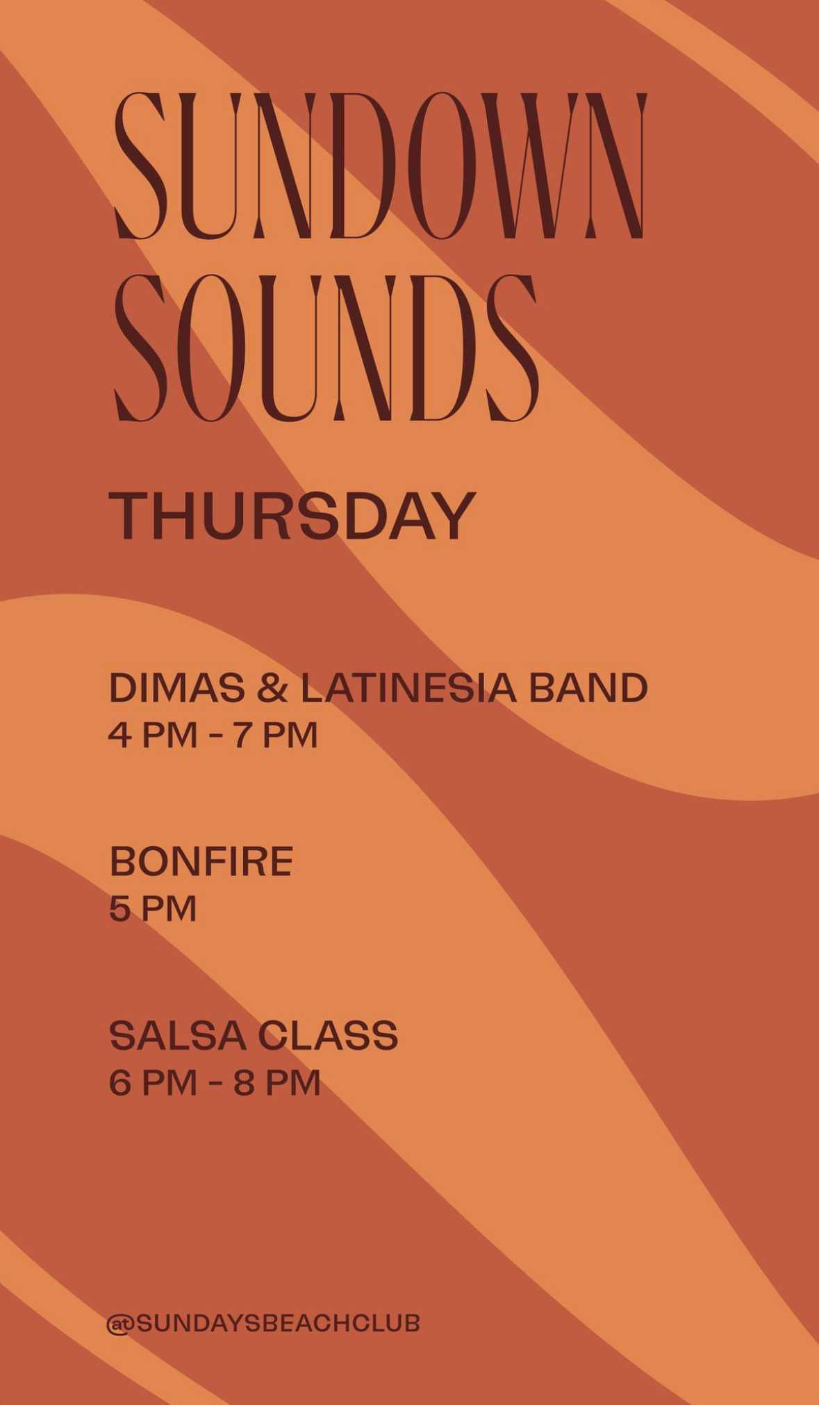 SUNDOWN SOUNDS Thursday at Sundays Beach Club