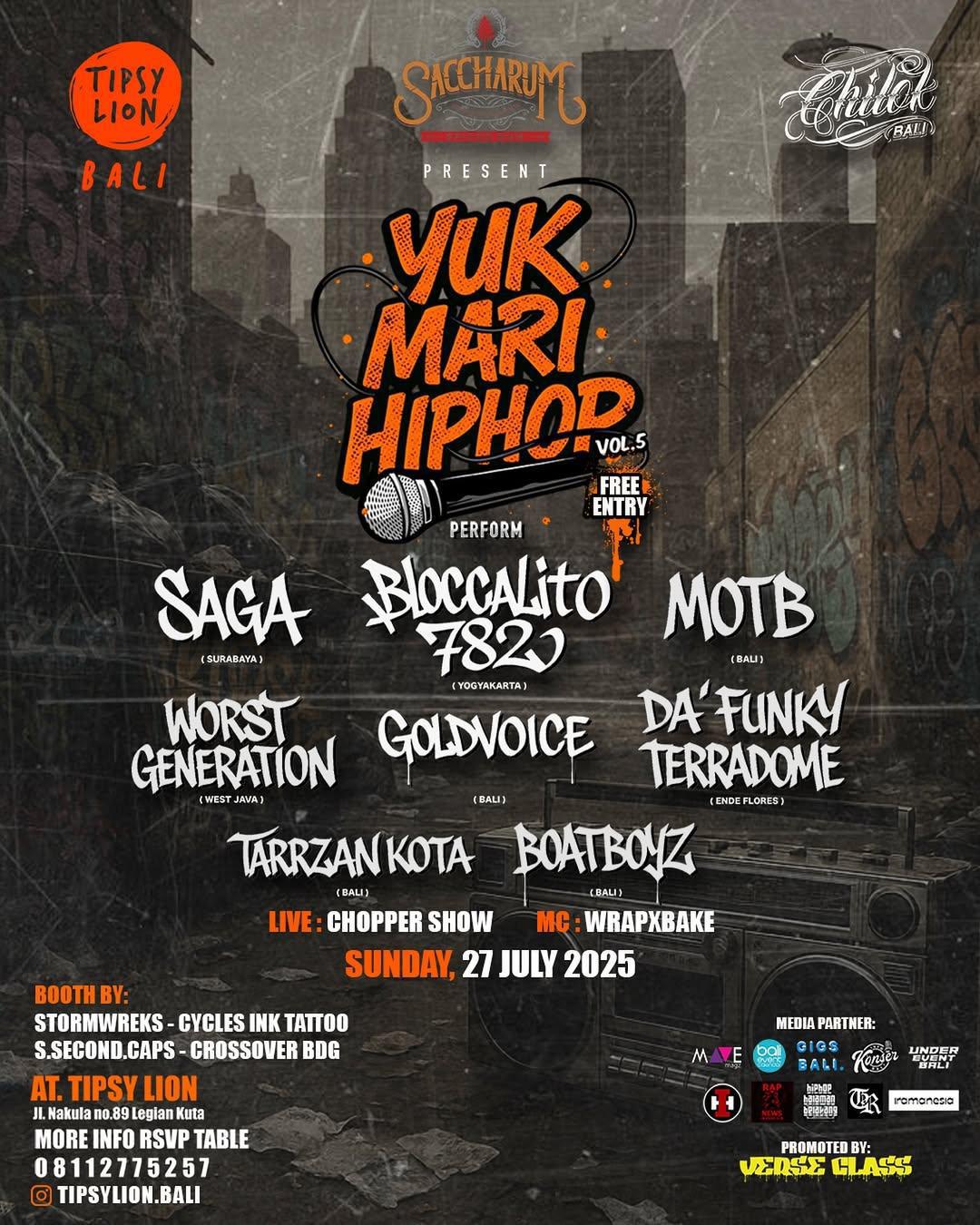 YUK MARI HIPHOP VOL.5 At Tipsy Lion