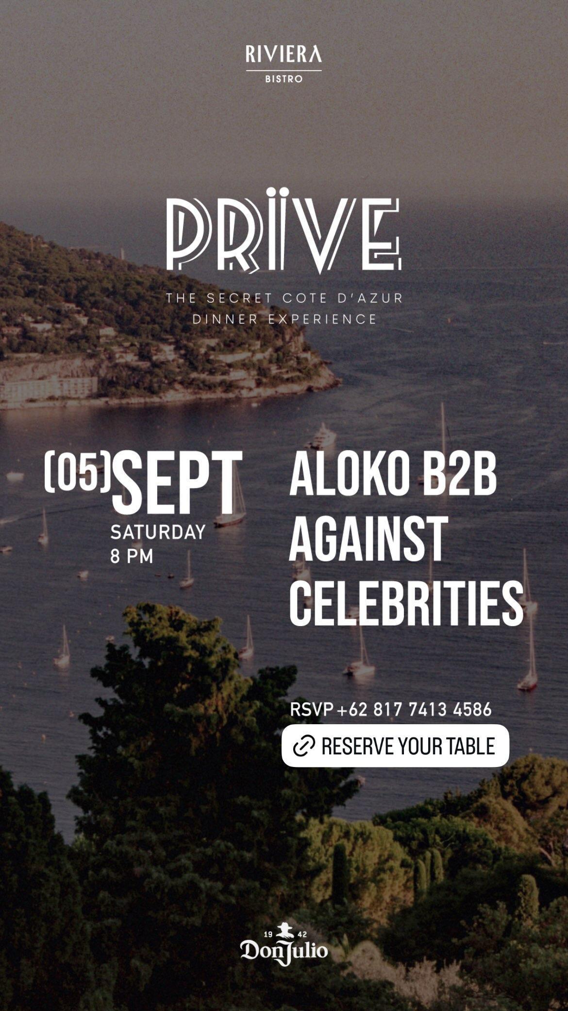 ALOKO B2B AGAINST CELEBRITIES at Riviera Berawa ALOKO B2B AGAINST CELEBRITIES at Riviera Berawa