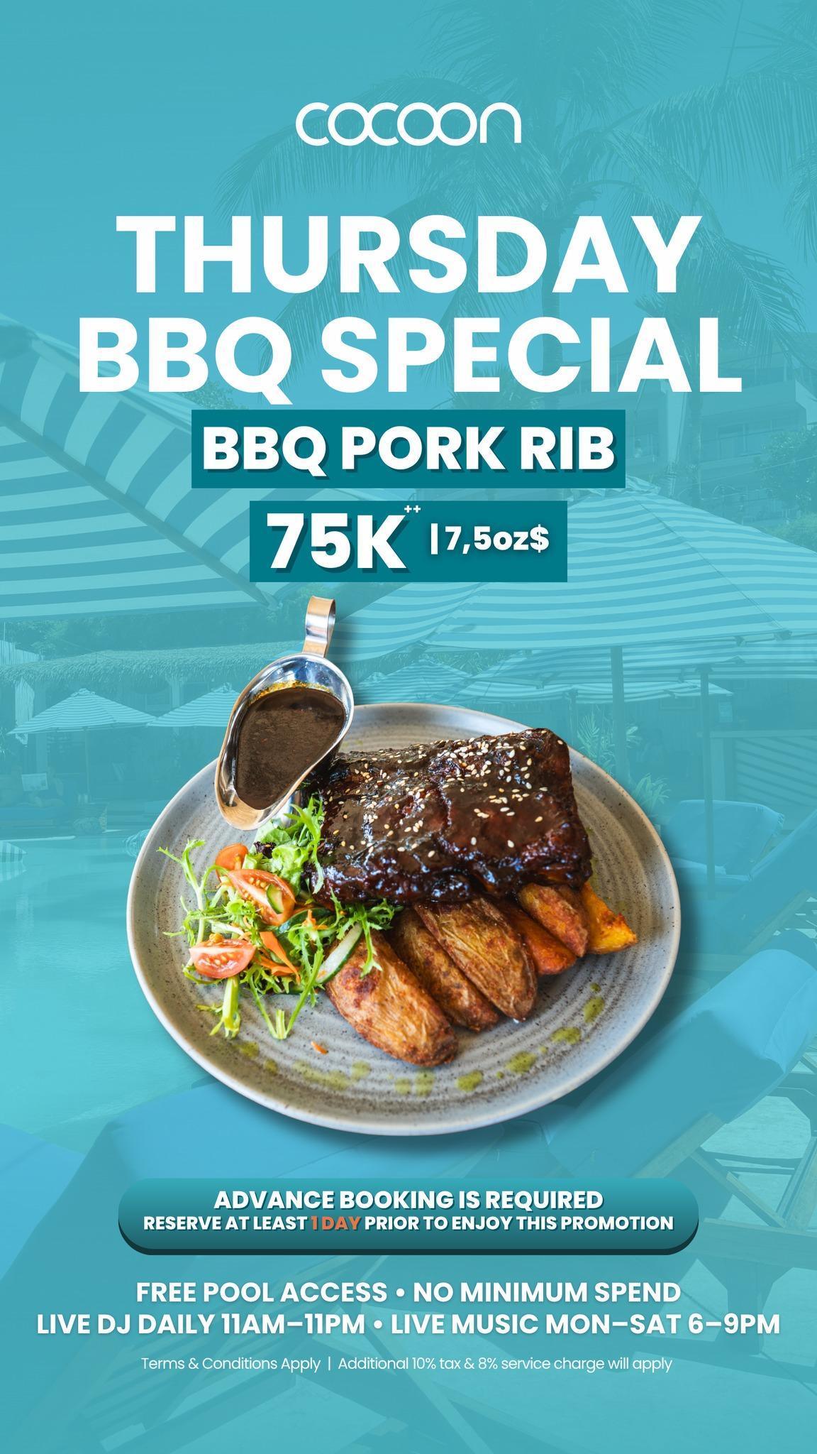 Cocoon Thursday BBQ Special at Cocoon Day Club Cocoon Thursday BBQ Special at Cocoon Day Club