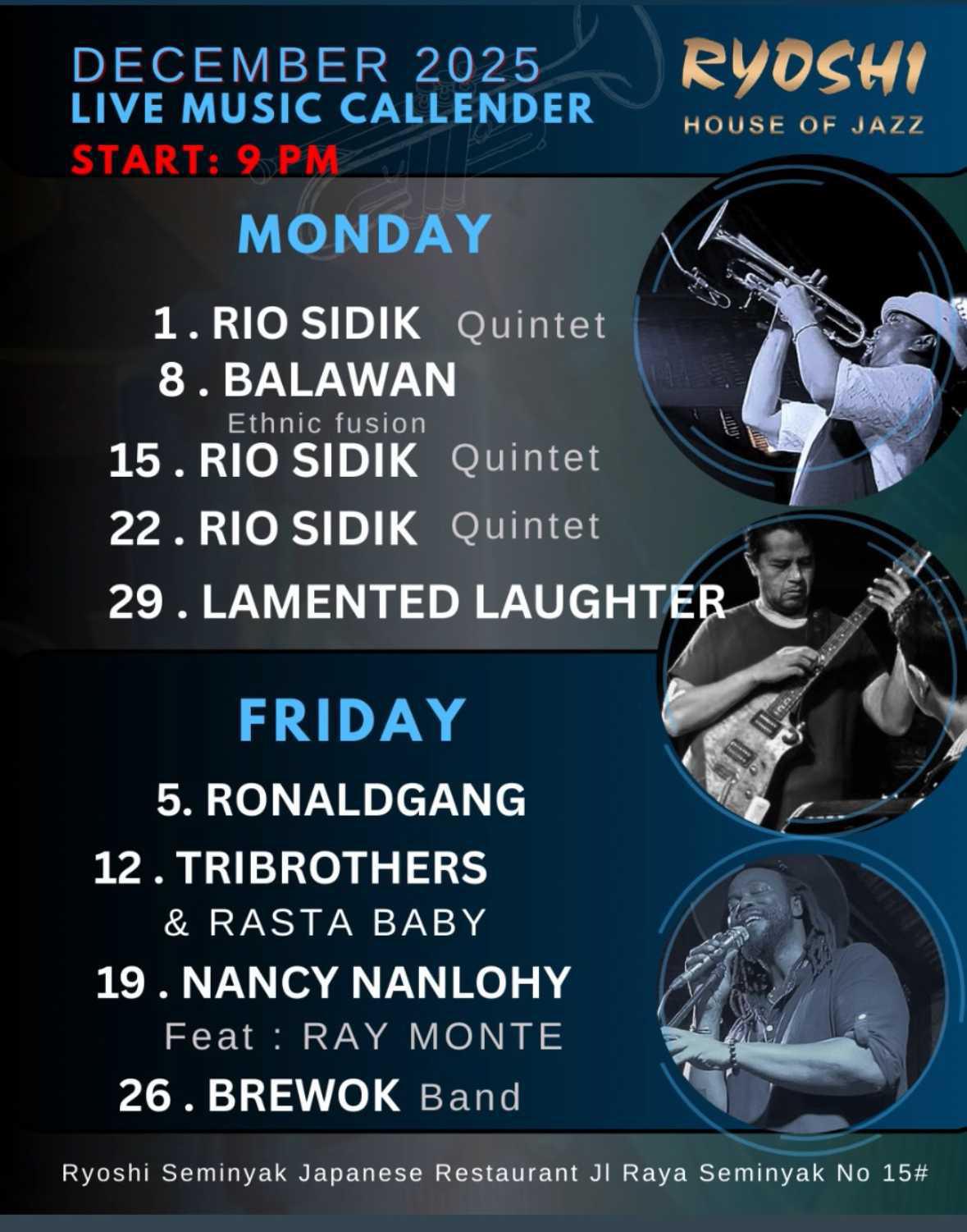 This Month at Ryoshi House Of Jazz