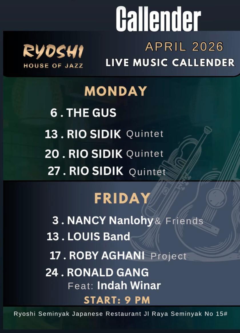 This Month at Ryoshi House Of Jazz