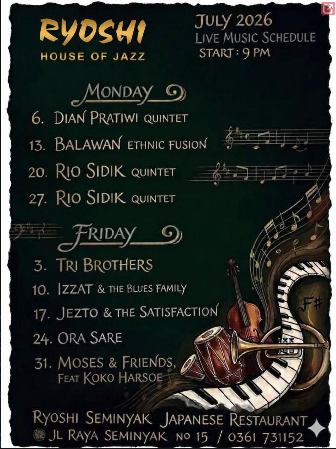 This Month at Ryoshi House Of Jazz
