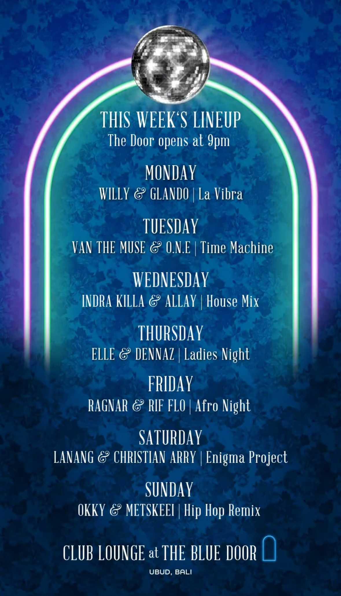 This WEEK at The Blue Door Night Club
