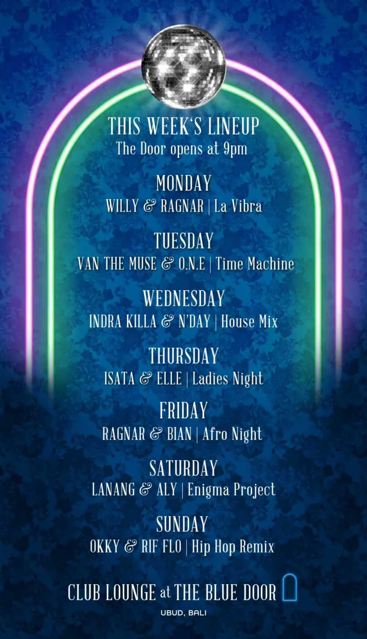 This WEEK at The Blue Door Night Club
