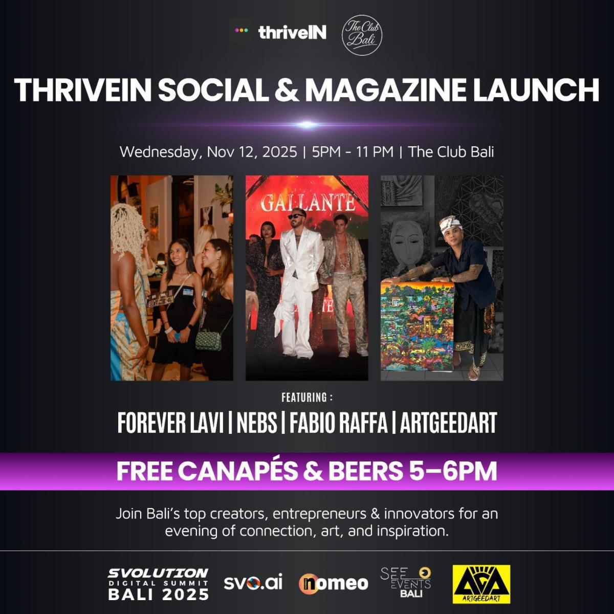 ThriveIN Social: Networking Night for Creators, Entrepreneurs & Innovators at The Club Bali