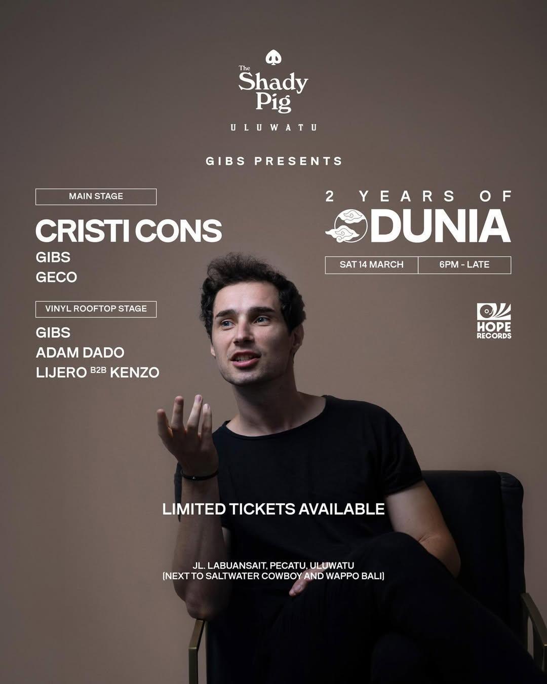 2 Years of Dunia Day 1 at The Shady Pig Uluwatu