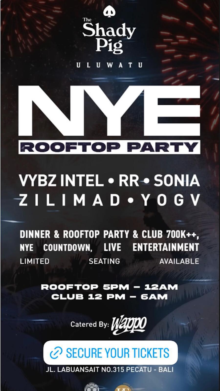 NYE at The Shady Pig Uluwatu