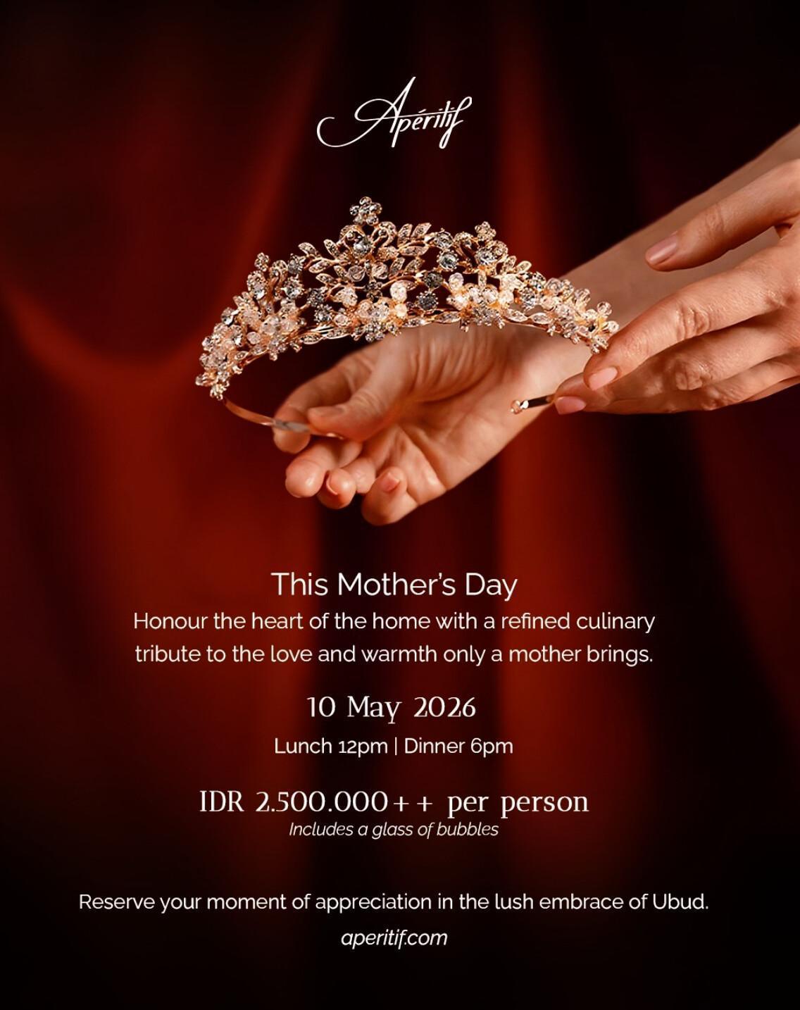 Mother’s Day fine dining at Aperitif Ubud
